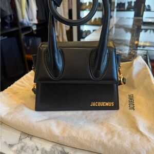 Jacquemus Black Mini Bag with Gold Accents